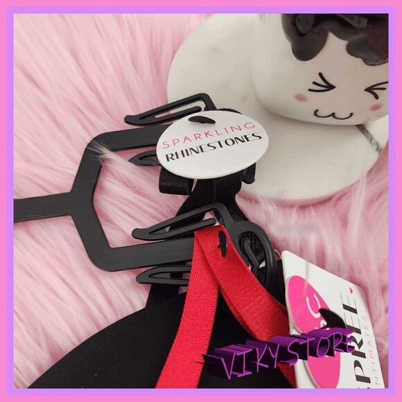 💕 NWT SPREE 2-Pack Push-Up Rhinestone Underwire Bra 36C #7187 💕 - Picture 2 of 6